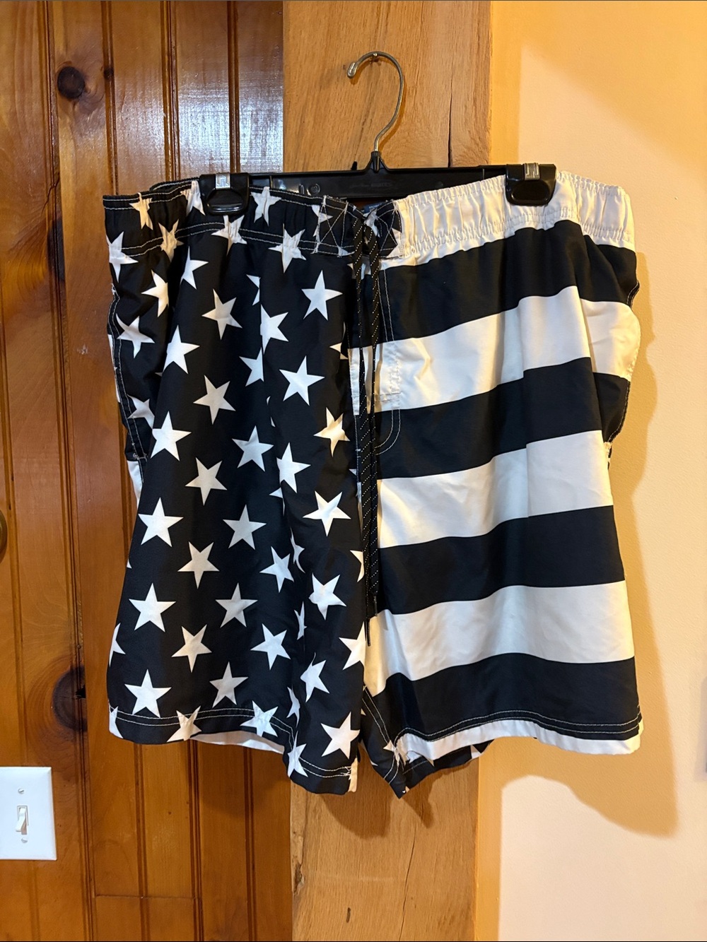 George Black and White Stars & Stripes Swim Board Shorts